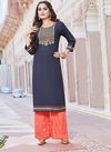 Bibas 13 Gold Printed Fancy Rayon Ethnic Wear Kurtis With Palazzo Collection